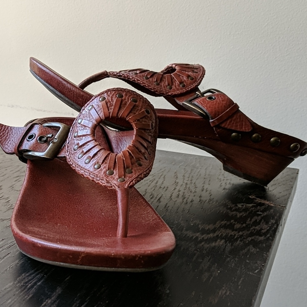 Frye Boots Red Leather Sandal Womens 9.5